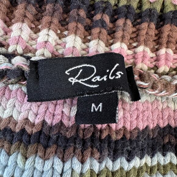 Rails Brixton Striped Knit Sweater Vest Forest Space Dye Medium - Picture 8 of 13